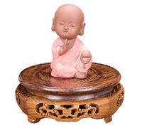 NASSMOSSE Oriental Plant Stand, Chinese Hollow Carved Wooden Pedestal Stand, 5 Inch Non-Slip Sturdy Crafts Display Tray for Home Decoration