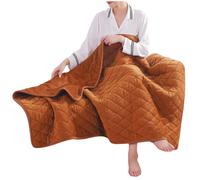NASSMOSSE Portable Heated Blanket, Cordless USB Heated Shawl Soft Warm Lap Blanket Outdoor Electric Blankets for Office, Dorm, Car, Home, Travel (Brown)