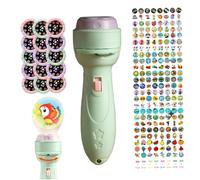 NASSMOSSE Projector Flashlights for Kids 120 Patterns & 15 Theme Story Projector Fun Play Educational Toy Flashlight for Girls Boys 18 Months+, Green
