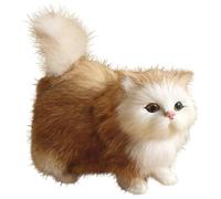 NASSMOSSE Realistic Cat Plush, Standing Faux Fur Cat Doll, Decorative Simulated Photography Prop, Yellow