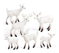 NASSMOSSE Reindeer Christmas Decor, Standing Christmas Elk Reindeer Decor, Cute Snow Elk Figurines for Home Tabletop Shelf, Style1