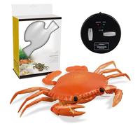 NASSMOSSE Remote Control Crab 3 Channel Realistic Remote Control Toys with Light Up Eyes Portable Sturdy ABS Crab Toy, for Kids, Red