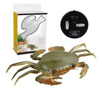 NASSMOSSE Remote Control Crab 3 Channel Realistic Remote Control Toys with Light Up Eyes Portable Sturdy ABS Crab Toy, for Kids, Green