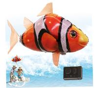 NASSMOSSE Remote Control Flying Fish Inflated Clown RC Anti- Break Battery Powered Fish Balloons Lifelike Wiggable Clownfish Decoration for Party, Home (Not Included Battery() ()