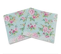 NASSMOSSE Rose Paper Napkins Printed Feature Floral Cocktail Tissue for Wedding Luncheon 20PCS 33x33cm