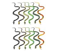 NASSMOSSE Rubber Snake Realistic Snake Toy Rainforest Reptile for Party Favors Garden Props 12 Pcs