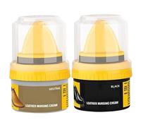 NASSMOSSE Shoe Polish Kit, 2Pcs Clear ＆ Black Shoe Polish for Leather 50ML Shoe Cream Polish, Leather Shoe Polish to Restore