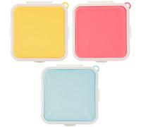 NASSMOSSE Silicone Sandwich Container, 3PCS Portable Leakproof Sandwich Box Container with Snap-Off, Reusable Sandwich Containers, Microwave Dishwasher Safe Sandwich Box for School Office Picnic