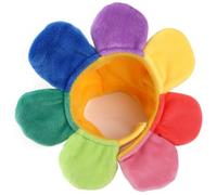 NASSMOSSE Sunflower Dog Costume Rainbow Color Cat Flower Costume with Fastening Tape Funny Average Size Plush Pet Hat for Dress-Up, Halloween, Photos