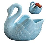 NASSMOSSE Swan Planter 4.4x3.8 Inch Realistic Ceramic Swan Vase without Hole DIY Friendly Decorative Flower Pot for Succulent & Small Plant Indoor