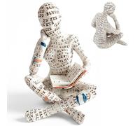 NASSMOSSE Thinker Statue Decor 4.5 Inch, White Resin Bookshelf Figurines, Reading Woman Ornament for Home Office Shelf Display