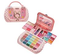 NASSMOSSE Toddler Makeup Kit, Washable Play Makeup Kit With Multi-layer Storage Portable Handbag For Girls Ages 8-12