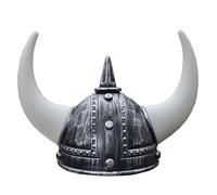 NASSMOSSE Viking Hat Classic Medieval Helmet Lifelike Viking Helmet with Horns Adult Party Hats for Halloween, Costume Party, Argent