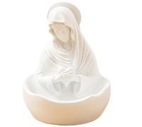 NASSMOSSE Virgin Mary Statue, 5.5x4.7 Keepsake Rosary Holder White Resin Blessed Mother Mary Statue Holy Mother Figurine, Religious Gift for Catholic Home Tabletop Decor