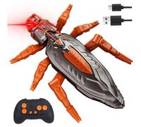 NASSMOSSE Wall Crawler, Remote Control Wall Climbing Car with LED Light 360° Rotation Cool Funny Cockroach Toy for Kids, Adults
