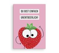 Nastami Postcard Gift Girlfriend Postcard Du bist toll (Strawberry)