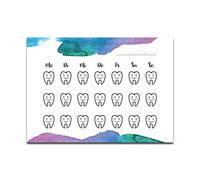 Nastami Toothbrush Cards, 5 Pieces Modern Design for Children's Dental Hygiene, Fun Color-in Activity, Offset Paper, DIN A7 (10.5 cm x 7.4 cm), Unisex-Kids