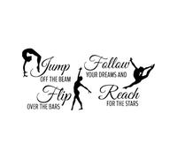 nastics Wall Decal Girl's Bedroom nast Inspirational Quote Decal Sports Dance Kids Teen Room Studio-XL-84x179cm-Black