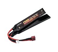 NASTIMA 7.4V 1300mAh Airsoft Lipo Battery, 2S 15C Butterfly Battery Pack Compatible with Deans-T Connector for Airsoft Guns AK47, MP5K, MP5, Scar, M249, AUG, AEG