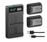 NASTIMA Pack of 2 NP-FZ100 Battery with LCD Charger, 2280 mAh Battery Replacement for Sony Alpha A7 III, A7R III, A9, A7R IV, A7RV, FX3, FX30, A7iii, A7iv, A7C, A9, A6600, A6700, ZV-E10ii, ZV-E1