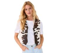 Nasty Gal Animal Cow Hide Leather Waistcoat, M, Animal