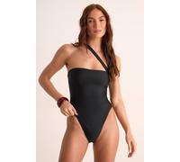 NastyGal Women's Abstract Ring Strappy Swimsuit in Black | Size: 8 NastyGal Black 8