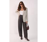 NastyGal Women's Barrel Leg Faux Leather Pants in Chocolate | Size: 8 NastyGal Chocolate 8