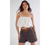 NastyGal Women's Broderie Puffball Cami Top in White | Size: 12 NastyGal White 12