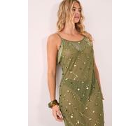 NastyGal Women's Coin & Tassel Embellished Maxi Dress in Khaki | Size: 8 NastyGal Khaki 8