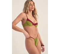 NastyGal Women's Contrast Underwire Bikini Set in Olive | Size: 10 NastyGal Olive 10