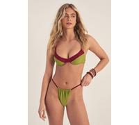 NastyGal Women's Contrast Underwire Bikini Set in Olive | Size: 6 NastyGal Olive 6