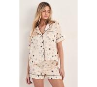 NastyGal Women's Conversational Print Shirt & Shorts Set in White | Size: Large NastyGal White L