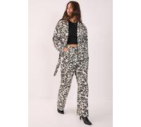 NastyGal Women's Denim Animal Print Jeans in White | Size: 8 NastyGal White 8