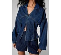 NastyGal Women's Denim Corset Shirt in Authentic Midwash | Size: 14 NastyGal Authentic Midwash 14