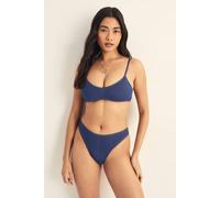 NastyGal Women's Denim Look Crop High Leg Bikini Set in Denim-Blue | Size: 10 NastyGal Denim-Blue 10