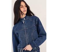 NastyGal Women's Denim Moto Jacket in Indigo | Size: 8 NastyGal Indigo 8