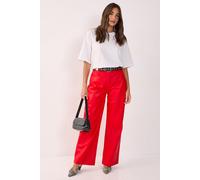 NastyGal Women's Essentials Faux Leather Trouser in Red | Size: 14 NastyGal Red 14