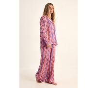 NastyGal Women's Lobster Print Satin Stripe Pajama Trouser Set in Purple | Size: Medium NastyGal Purple M