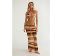 NastyGal Women's Ombre Stripe Triangle Bikini & Maxi Skirt Set in Orange | Size: 4 NastyGal Orange 4