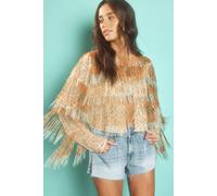 NastyGal Women's Ombre Tassel Jacket in Orange | Size: 8 NastyGal Orange 8