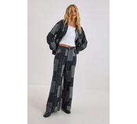 NastyGal Women's Patchwork Denim Baggy Jeans in Black | Size: 10 NastyGal Black 10