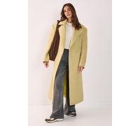 NastyGal Women's Premium Double Breasted Brushed Herringbone Coat in Butter | Size: 12 NastyGal Butter 12