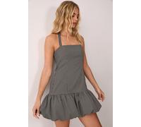 NastyGal Women's Premium Gingham Structured Puffball Bandeau Mini Dress in Mono | Size: Small NastyGal Mono S