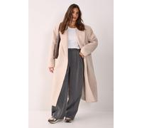 NastyGal Women's Premium Oversized Wool Blend Maxi Coat in Neutral | Size: 6 NastyGal Neutral 6