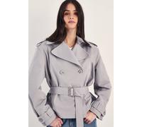 NastyGal Women's Premium Short Trench in Grey | Size: 8 NastyGal Grey 8