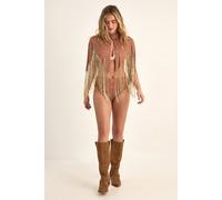 NastyGal Women's Satin Cutwork Embellished Booty Shorts in Nude | Size: 16 NastyGal Nude 16