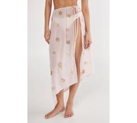 NastyGal Women's Shell & Starfish Tie Side Maxi Beach Skirt in Baby Pink | Size: 12 NastyGal Baby Pink 12