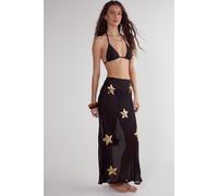 NastyGal Women's Star Embellished Midi Beach Skirt in Black | Size: 12 NastyGal Black 12