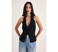 NastyGal Women's Tailored Button Detail Collared Waistcoat in Black | Size: 6 NastyGal Black 6