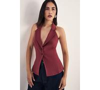 NastyGal Women's Tailored Button Detail Collared Waistcoat in Tobacco | Size: 16 NastyGal Tobacco 16